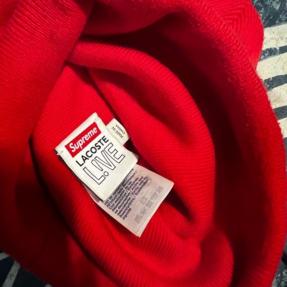 Supreme x Lacoste Red Beanie - Picture 2 of 2
